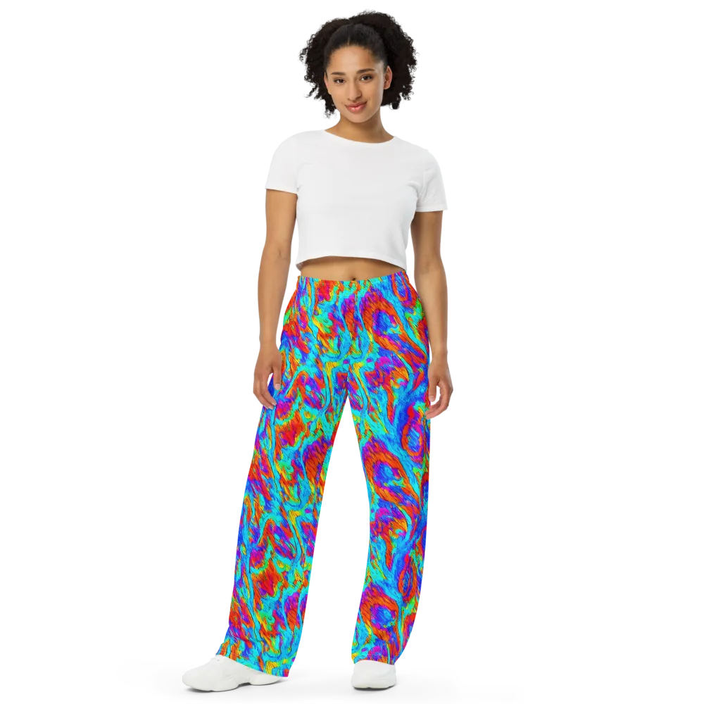 Caribbean Static on Wide-Leg Pants — Front