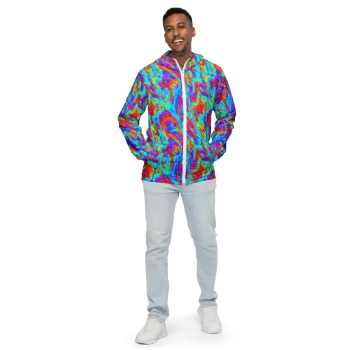 Caribbean Static on a Men's Windbreaker
