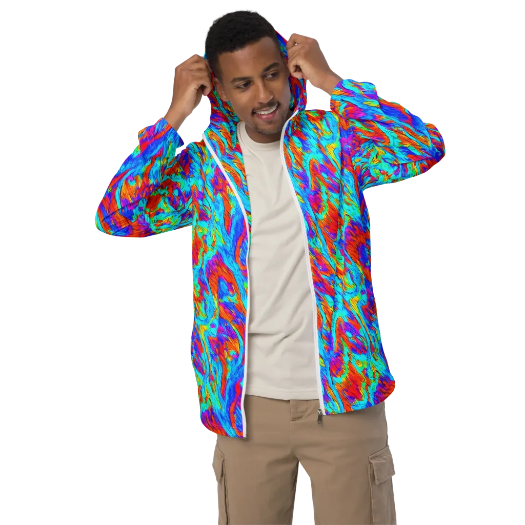 Caribbean Static on Men's Windbreaker — Front