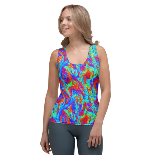 Caribbean Static on a Women's Tank Top