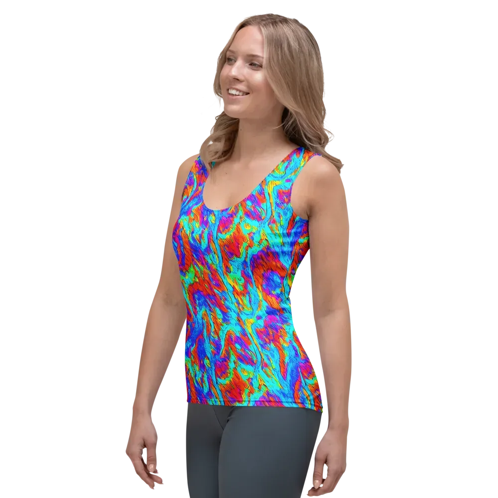 Caribbean Static on Women's Tank Top — Left Front