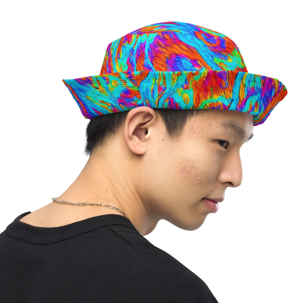 Caribbean Static on Reversible Bucket Hat — Right Outside