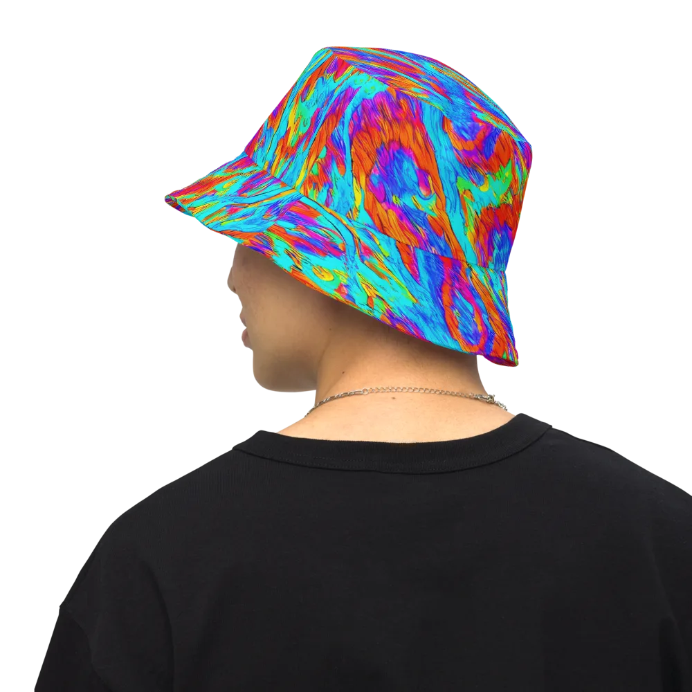 Caribbean Static on Reversible Bucket Hat — Back Inside