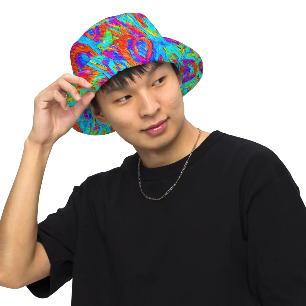 Caribbean Static on Reversible Bucket Hat — Front Inside