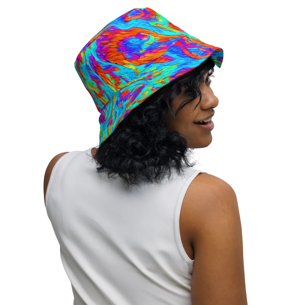 Caribbean Static on Reversible Bucket Hat — Right Outside