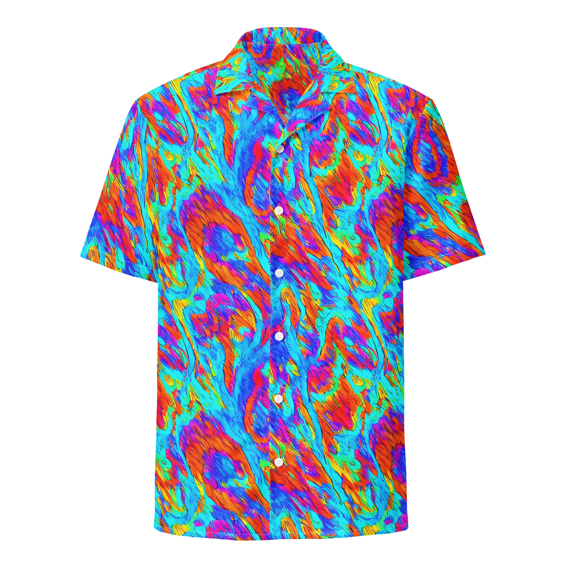 Caribbean Static on Button Shirt — Front