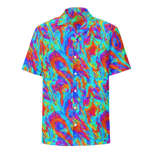 Caribbean Static on a Button Shirt