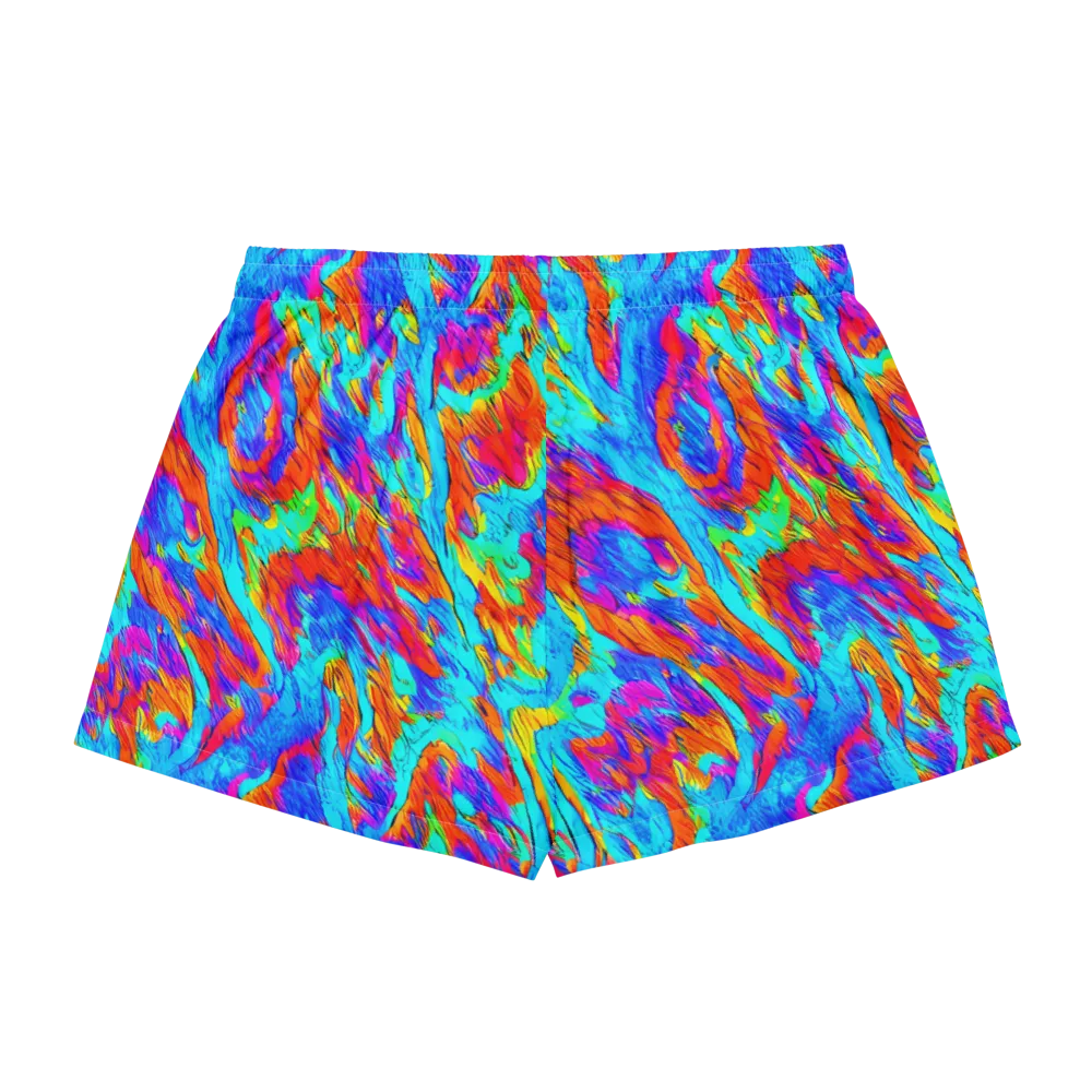 Caribbean Static on Women's Pajama Shorts — Back