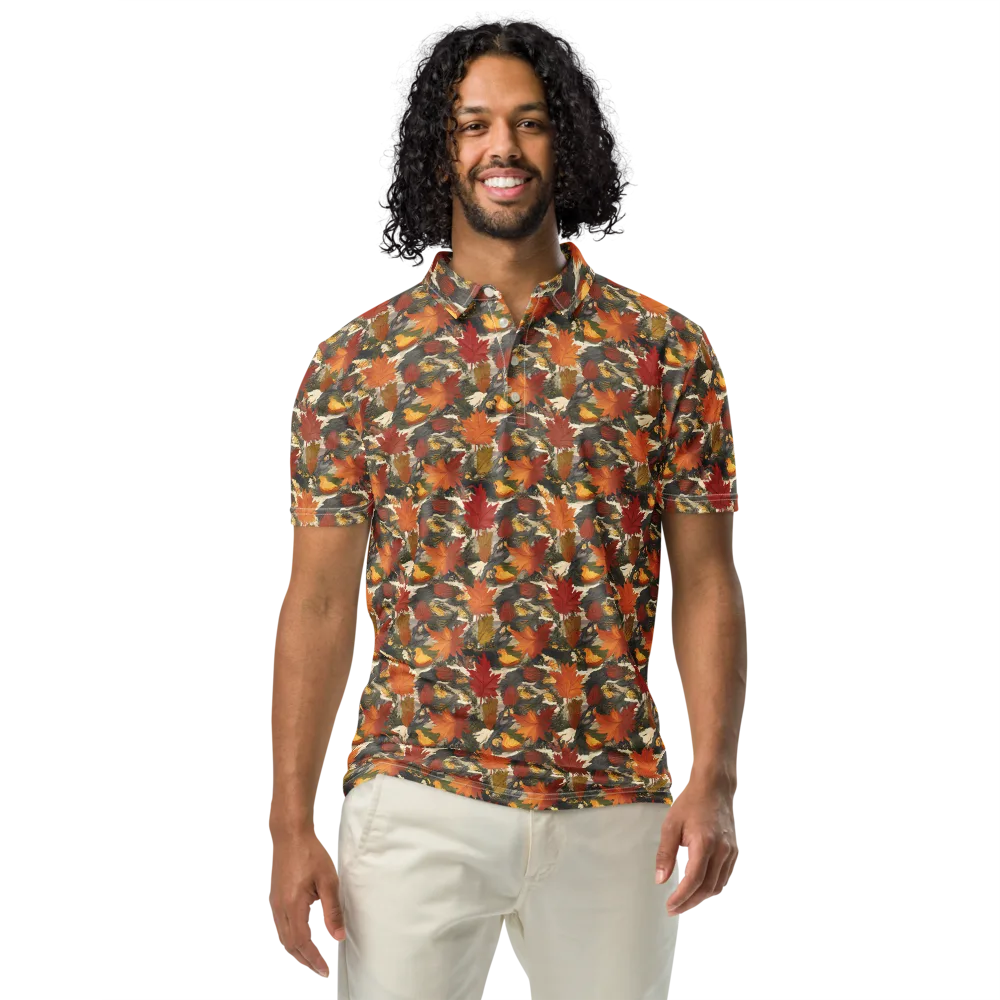 Autumn Alchemy on Men's Slim Fit Polo Shirt — Front