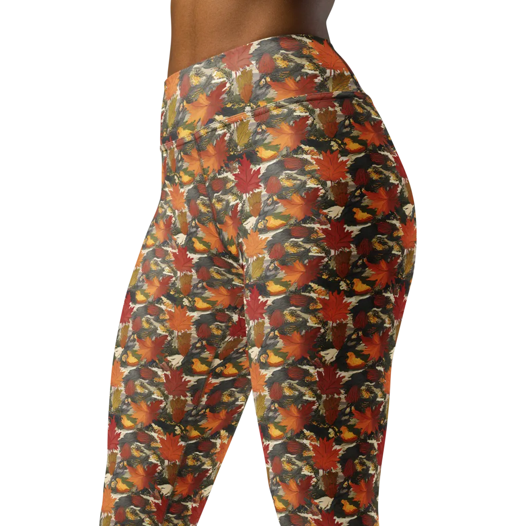 Autumn Alchemy on Yoga Leggings — Left Front