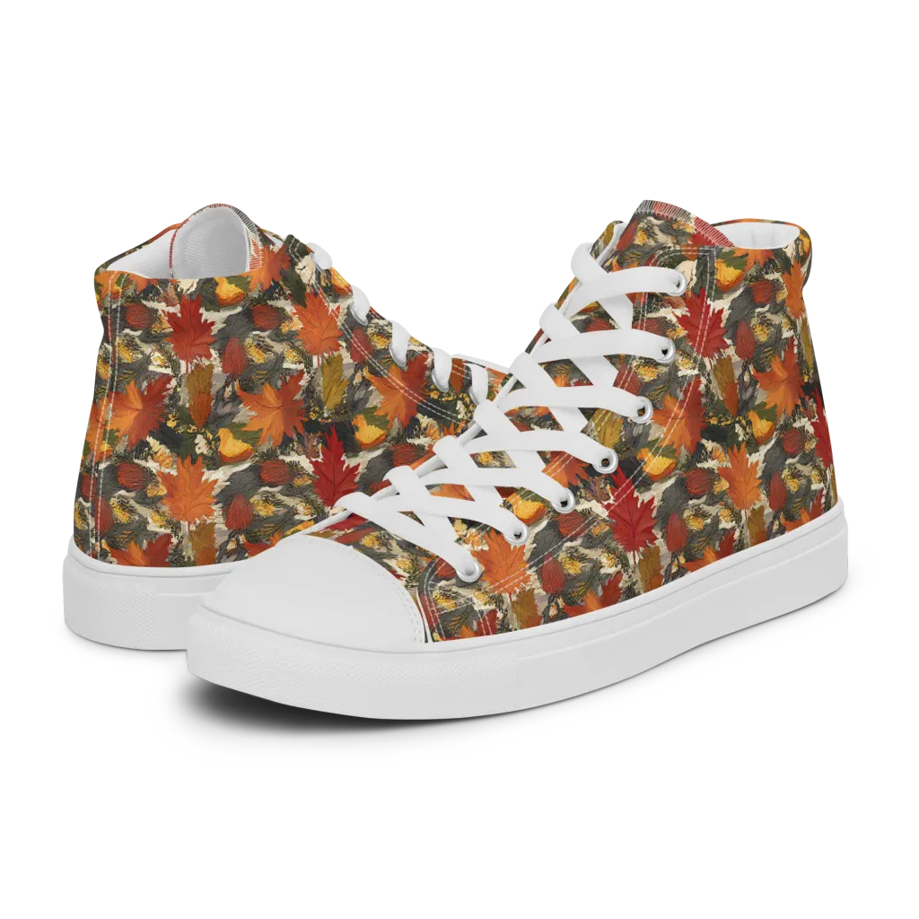 Autumn Alchemy on Women's High Top Canvas Shoes — Left