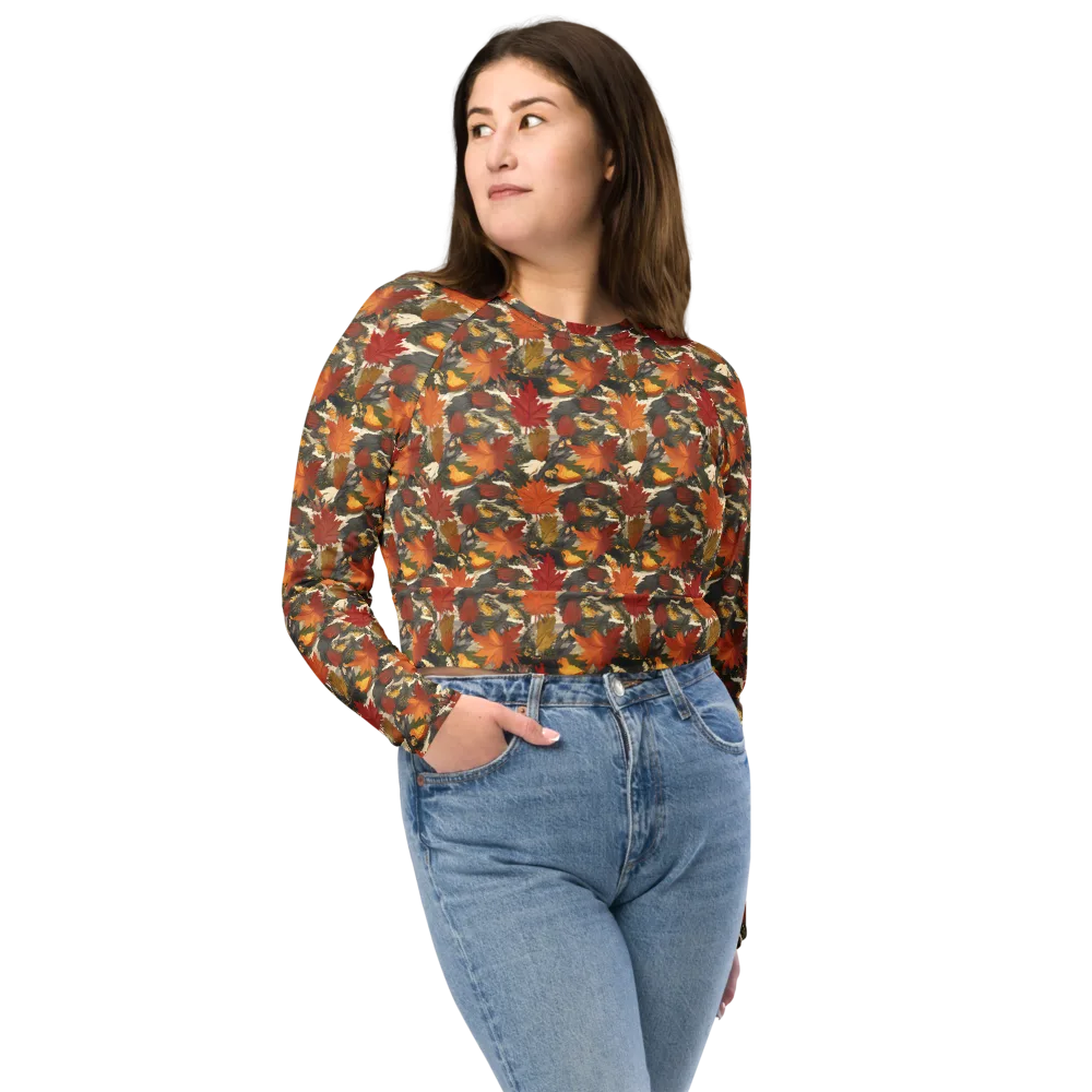 Autumn Alchemy on Long Sleeve Crop Top — Front