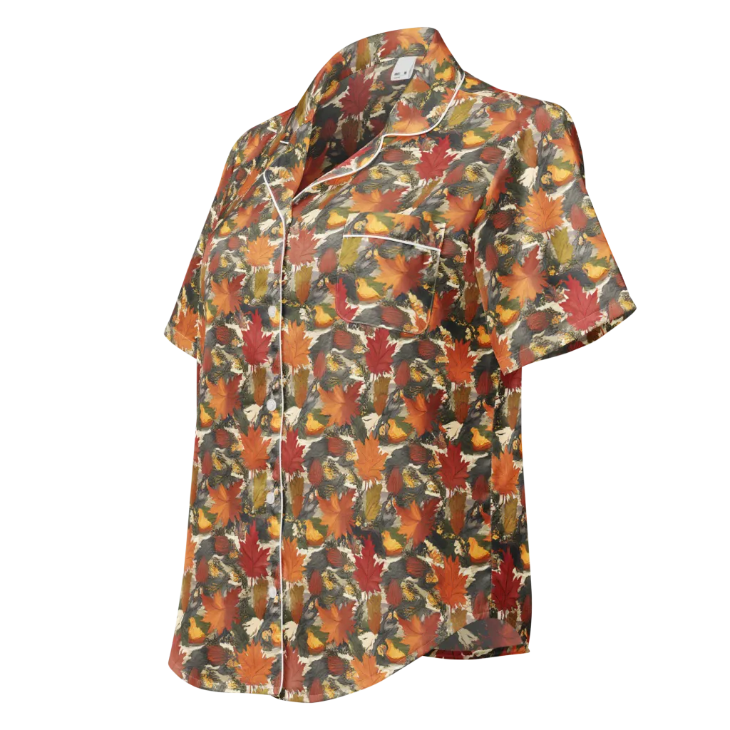 Autumn Alchemy on Women's Short Sleeve Pajama Top — Left Front