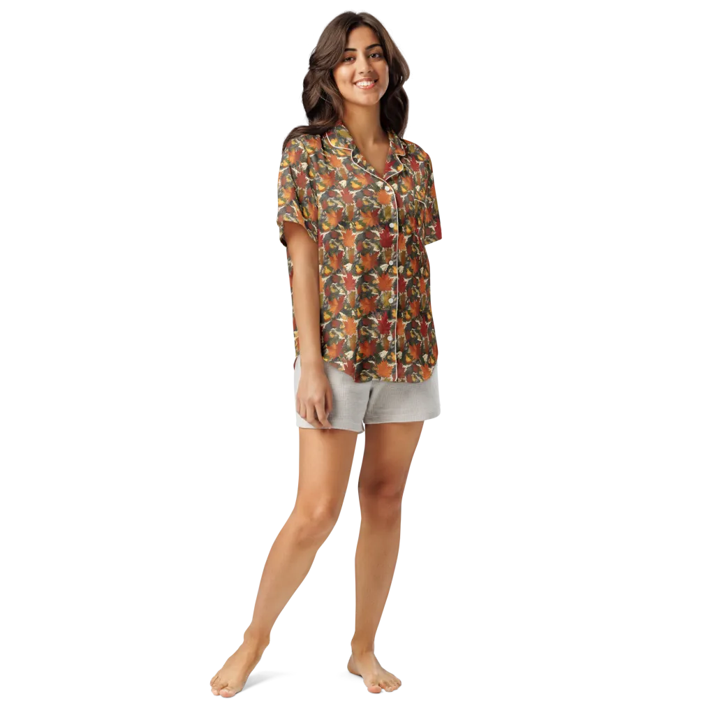 Autumn Alchemy on Women's Short Sleeve Pajama Top — Front