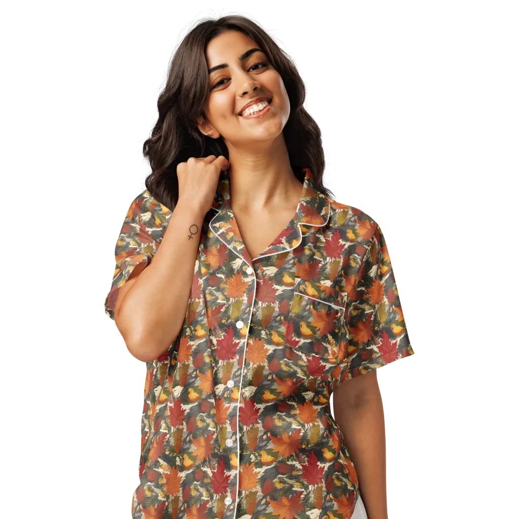 Autumn Alchemy on Women's Short Sleeve Pajama Top — Front