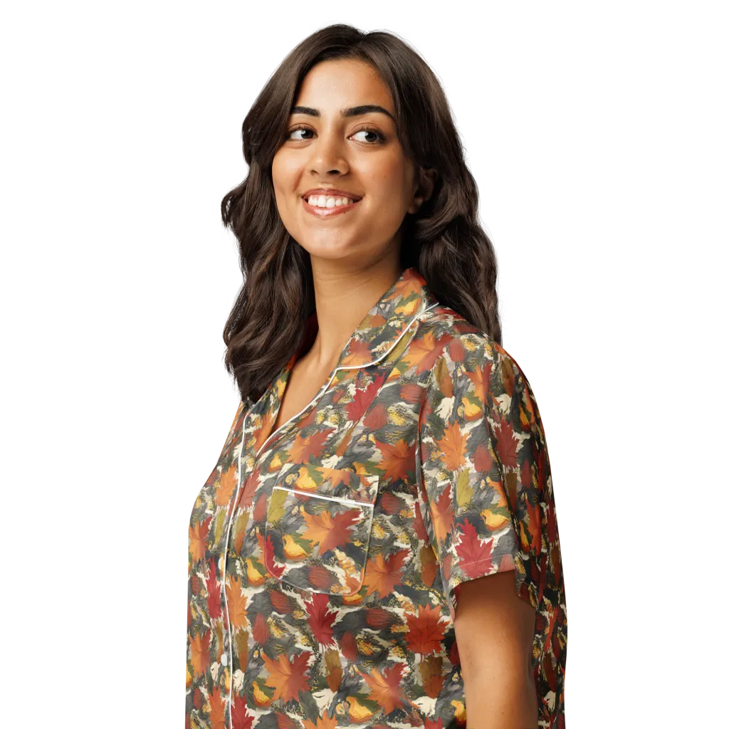 Autumn Alchemy on Women's Short Sleeve Pajama Top — Left Front