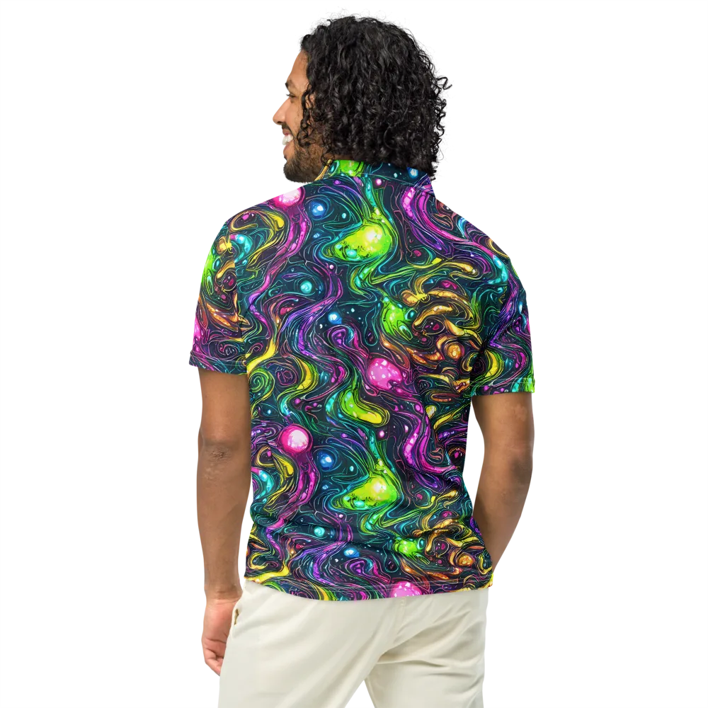 Cosmic Candy Current on Men's Slim Fit Polo Shirt — Back