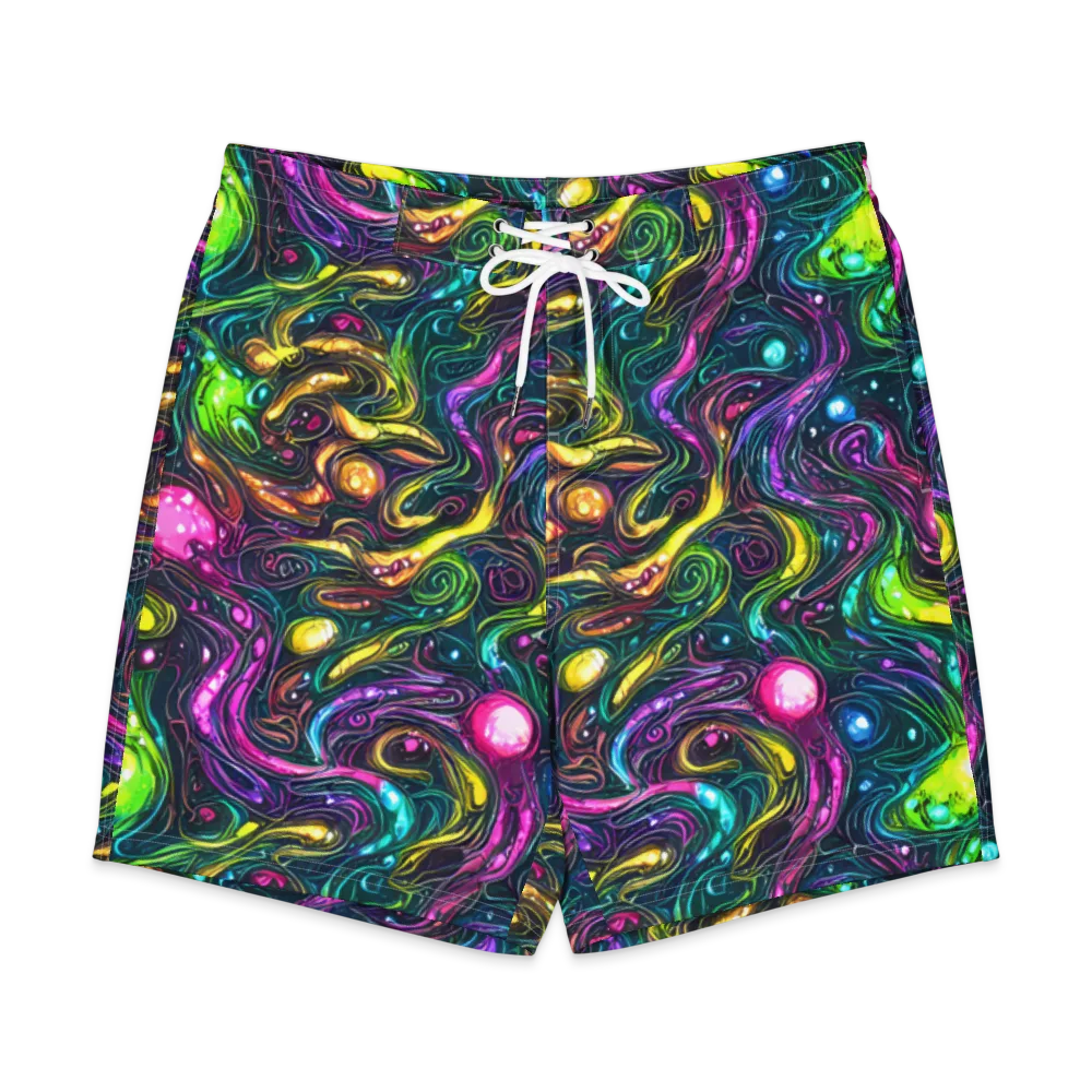 Cosmic Candy Current on Men's Board Shorts — Front