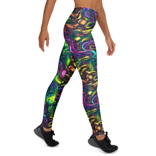 Cosmic Candy Current on a Yoga Leggings