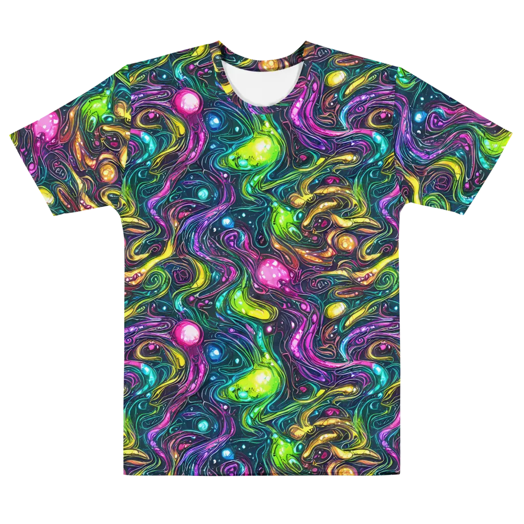 Cosmic Candy Current on Men's Cotton Crew Neck T-Shirt — Front