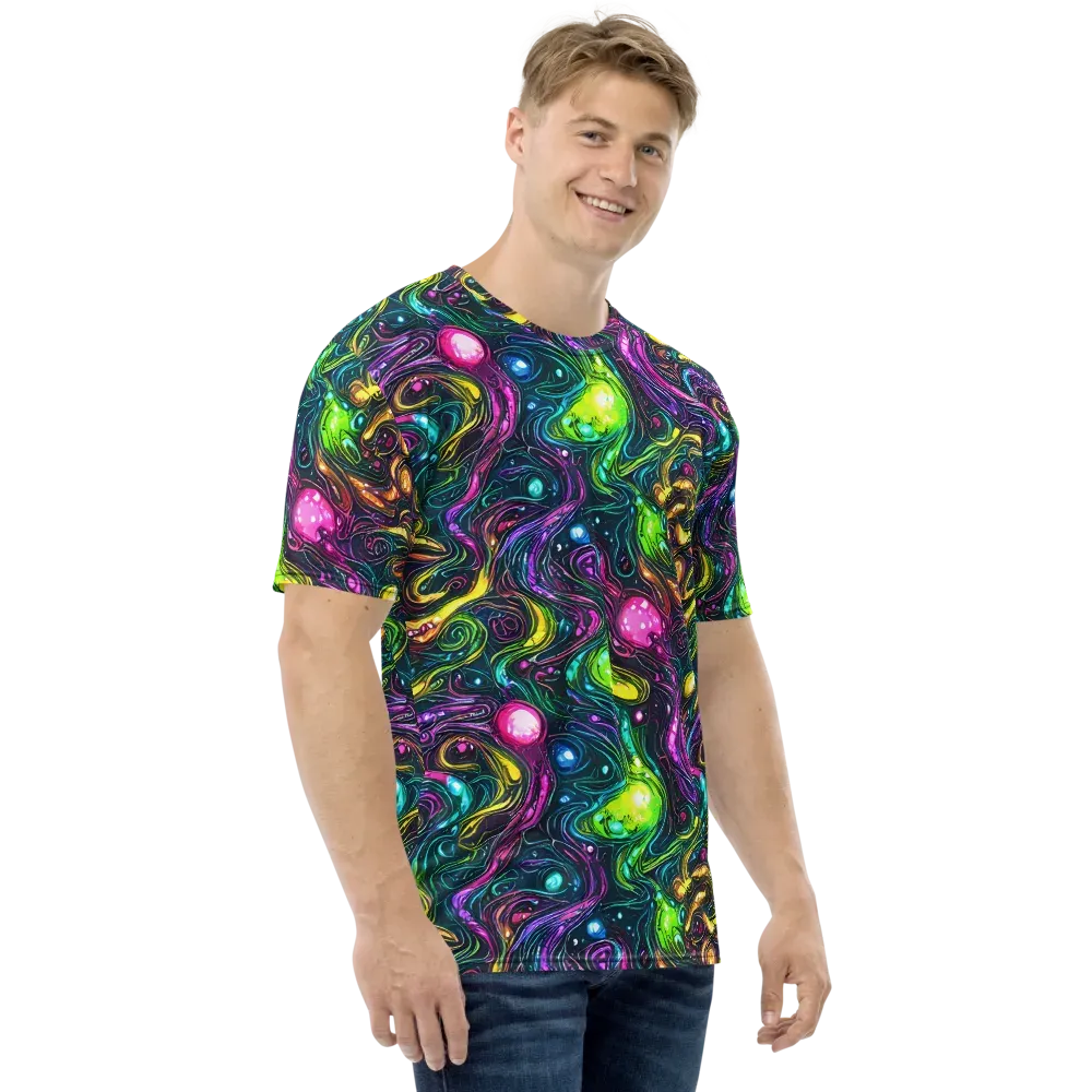 Cosmic Candy Current on Men's Crew Neck T-Shirt — Right