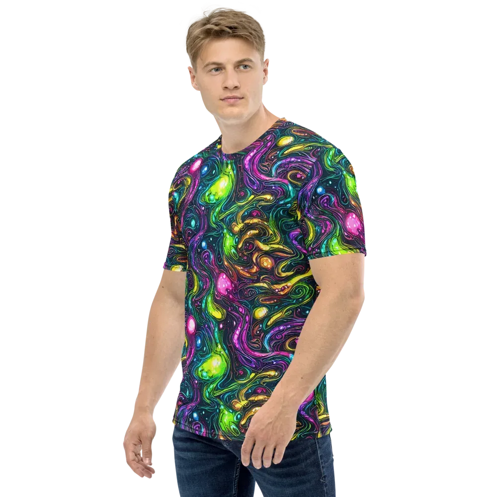 Cosmic Candy Current on Men's Crew Neck T-Shirt — Left