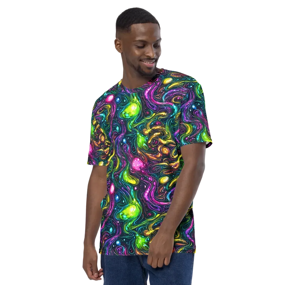 Cosmic Candy Current on Men's Crew Neck T-Shirt — Left