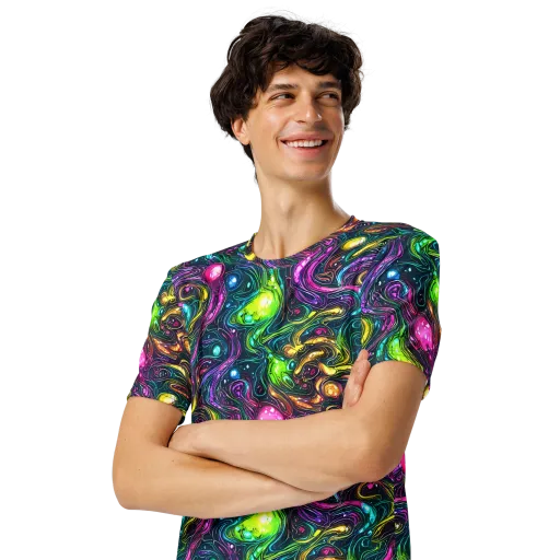 Cosmic Candy Current on a Men's Crew Neck T-Shirt