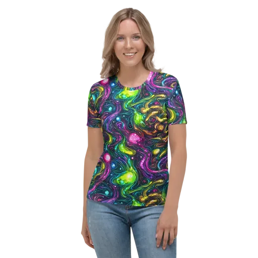 Cosmic Candy Current on a Women's Crew Neck T-Shirt