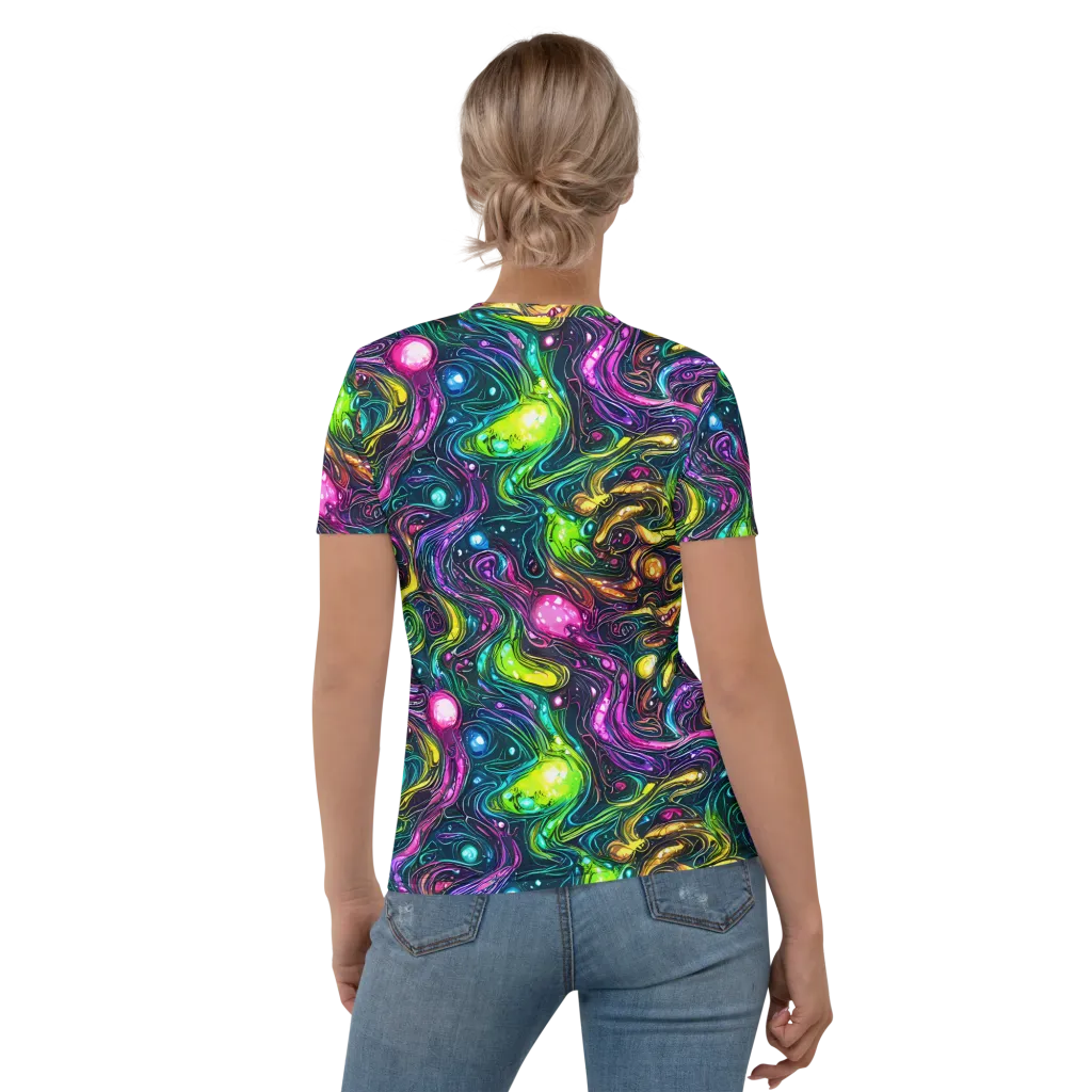 Cosmic Candy Current on Women's Crew Neck T-Shirt — Back