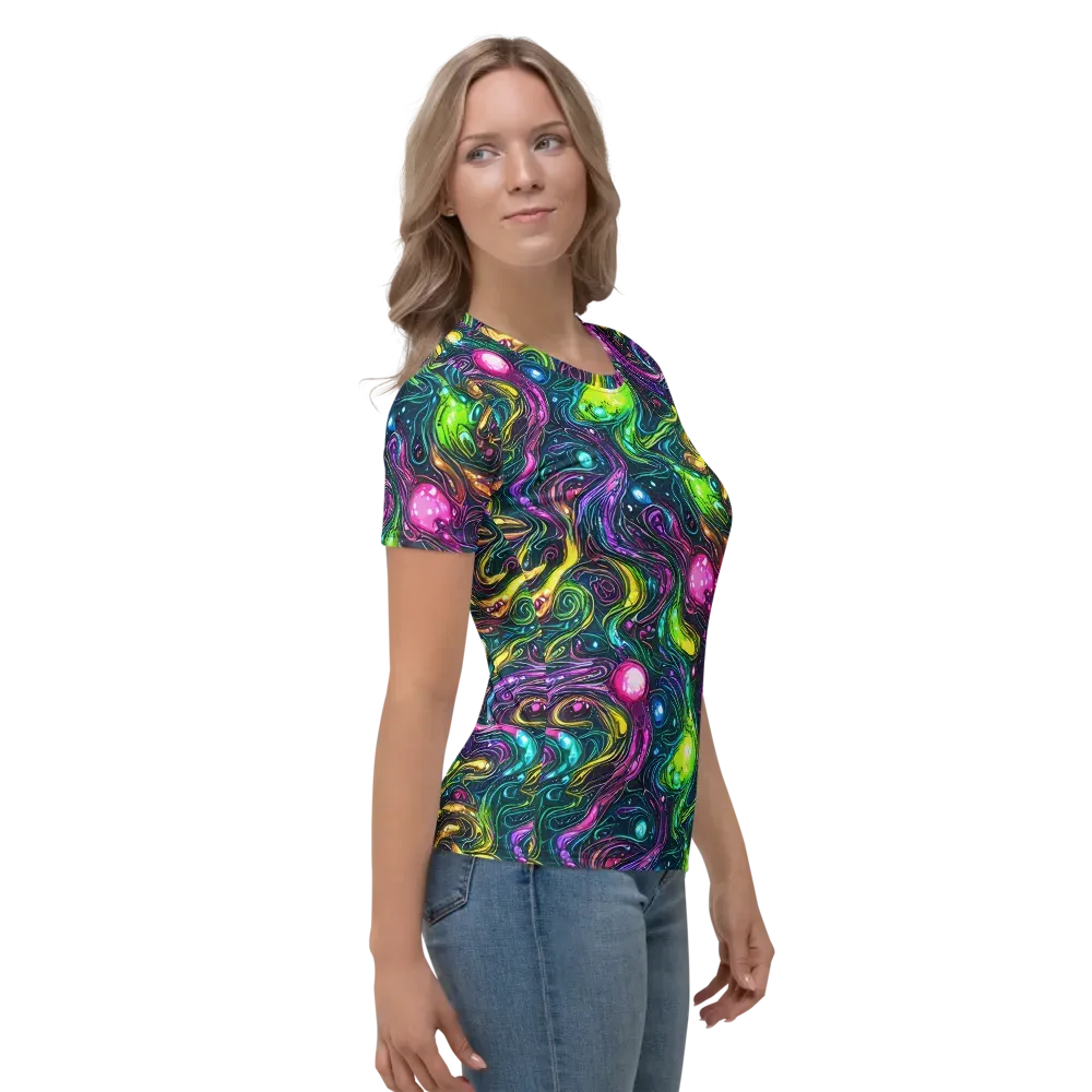 Cosmic Candy Current on Women's Crew Neck T-Shirt — Right