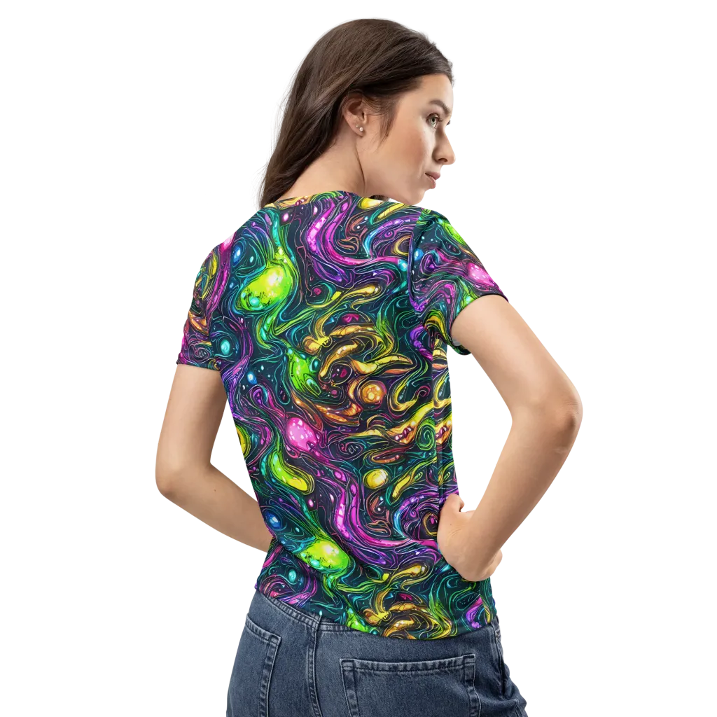 Cosmic Candy Current on Women's Crew Neck T-Shirt — Back