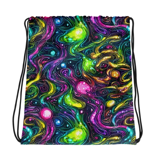 Cosmic Candy Current on a Drawstring Bag