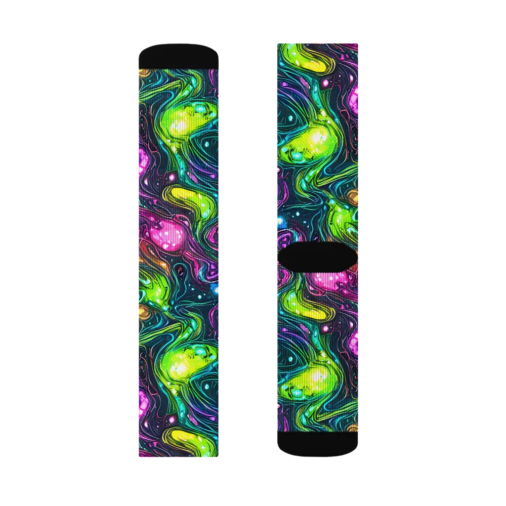 Cosmic Candy Current on Socks — Left Sock