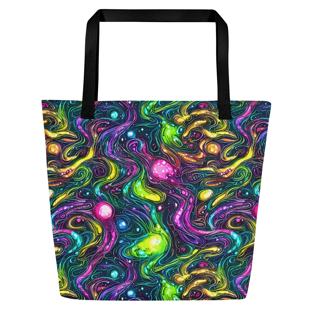 Cosmic Candy Current on Large Tote Bag W/ Pocket — Front