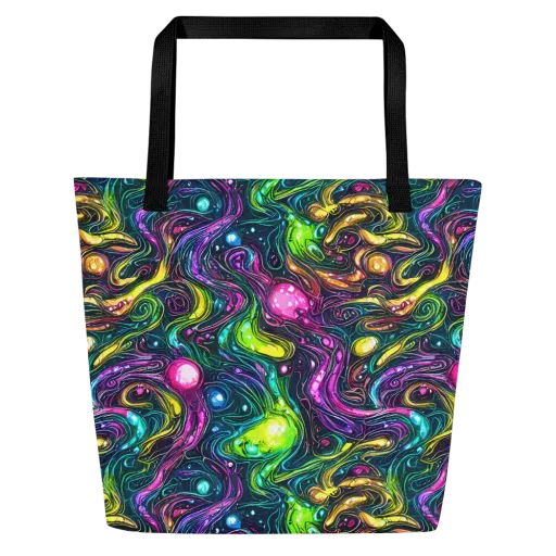 Cosmic Candy Current on a Large Tote Bag W/ Pocket