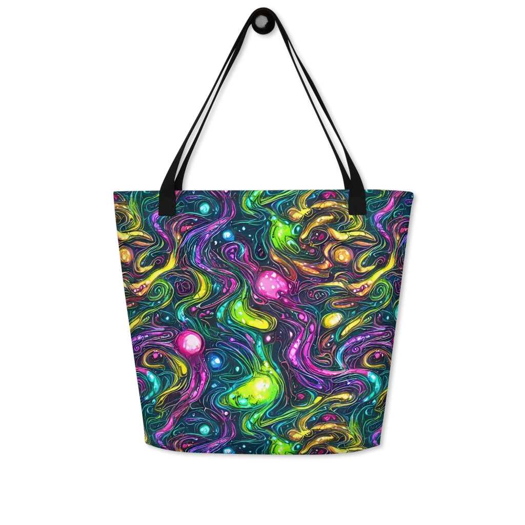 Cosmic Candy Current on Large Tote Bag W/ Pocket — Front