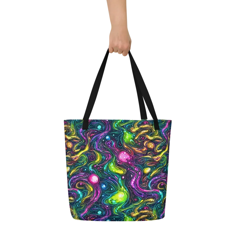 Cosmic Candy Current on Large Tote Bag W/ Pocket — Front