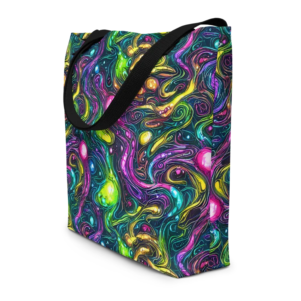 Cosmic Candy Current on Large Tote Bag W/ Pocket — Front