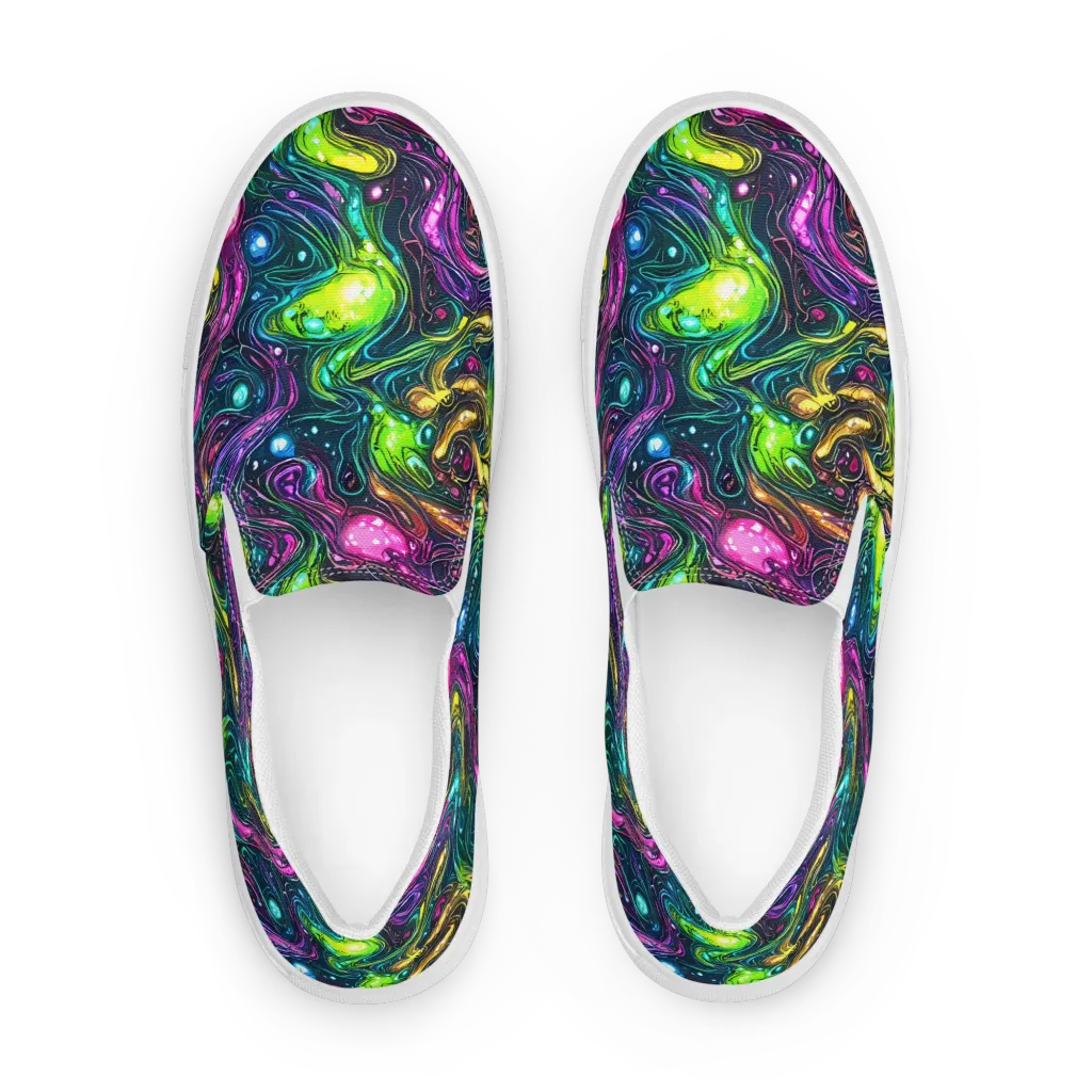 Cosmic Candy Current on Women's Slip-On Canvas Shoes — Front
