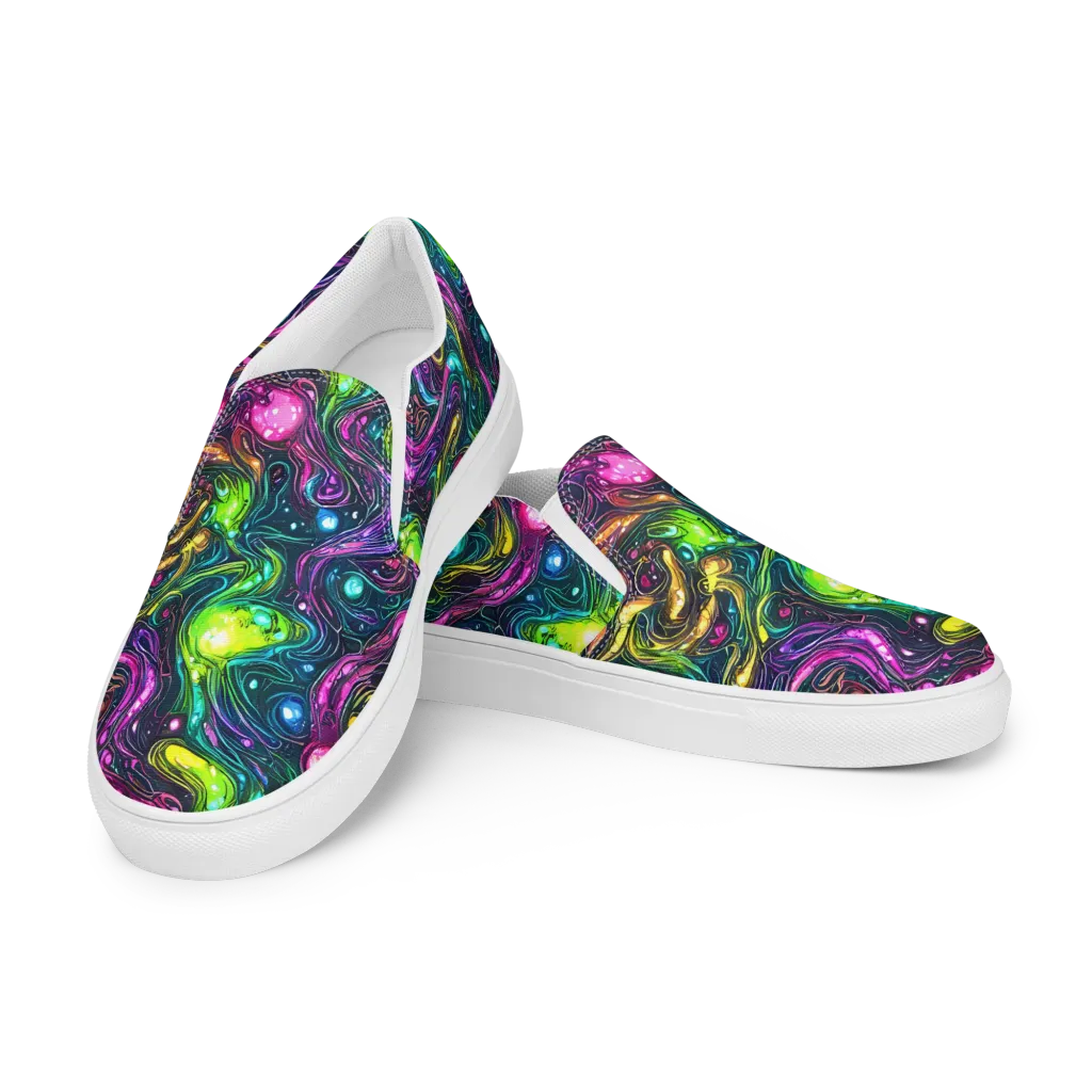 Cosmic Candy Current on Women's Slip-On Canvas Shoes — Left Front