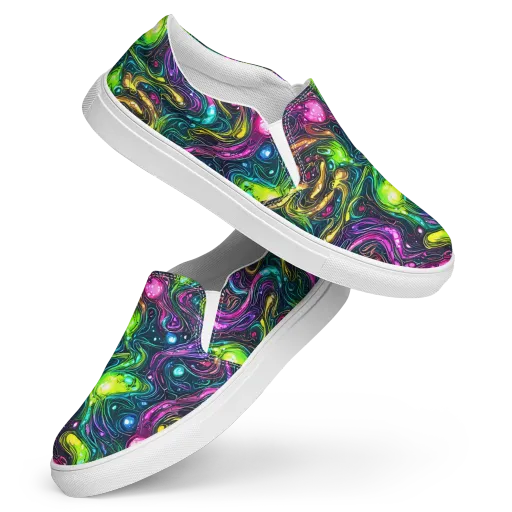 Cosmic Candy Current on a Women's Slip-On Canvas Shoes