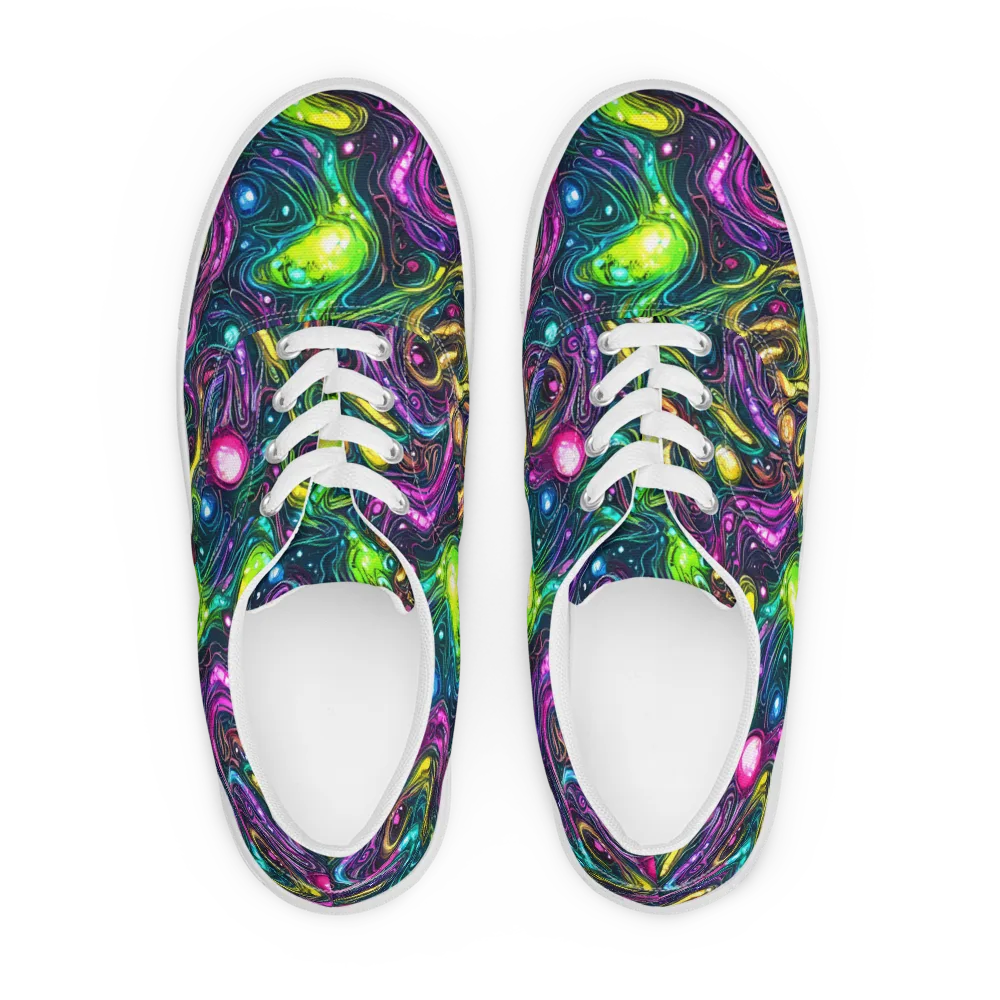 Cosmic Candy Current on Men's Lace-Up Canvas Shoes — Front