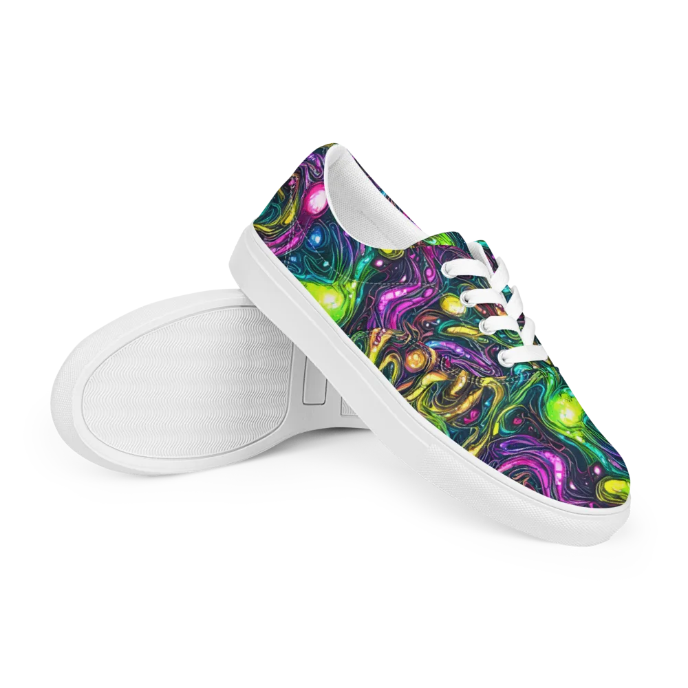 Cosmic Candy Current on Men's Lace-Up Canvas Shoes — Right Front