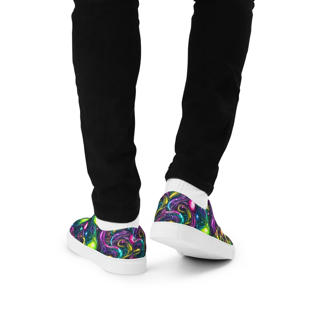 Cosmic Candy Current on Men's Lace-Up Canvas Shoes — Back