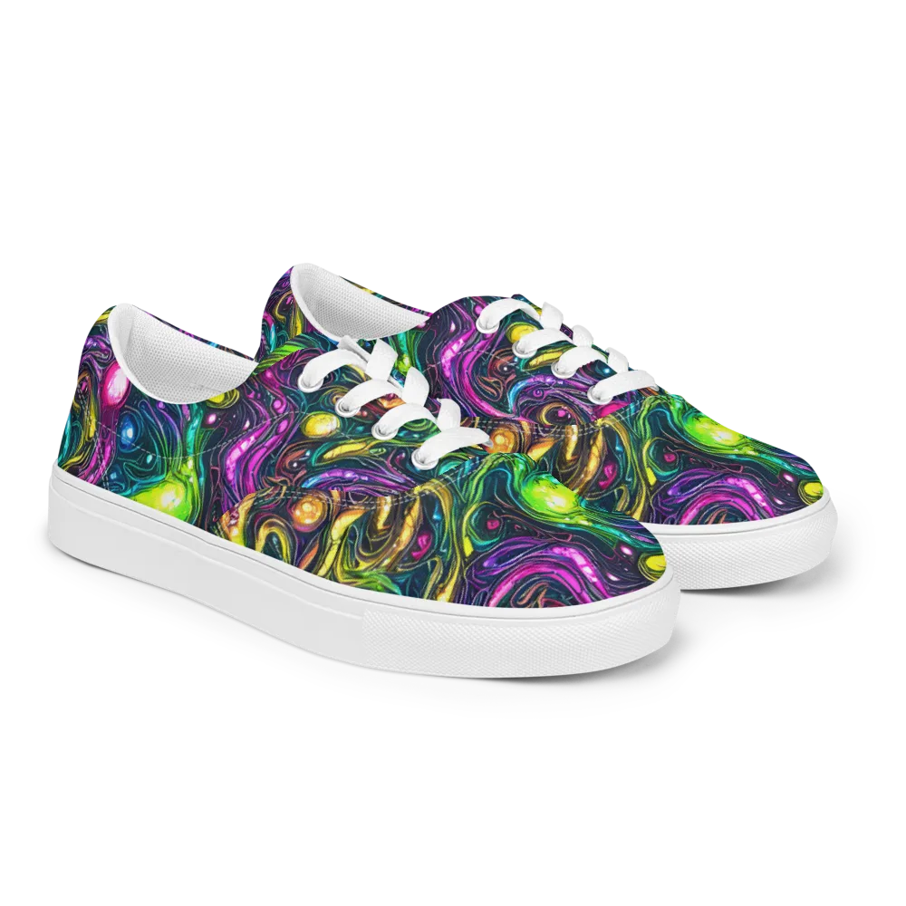 Cosmic Candy Current on Men's Lace-Up Canvas Shoes — Right Front