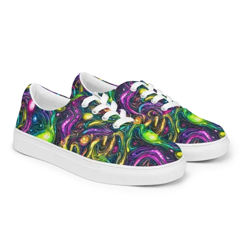 Cosmic Candy Current on a Men's Lace-Up Canvas Shoes