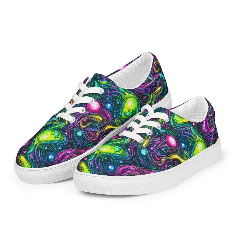 Cosmic Candy Current on Men's Lace-Up Canvas Shoes — Left Front