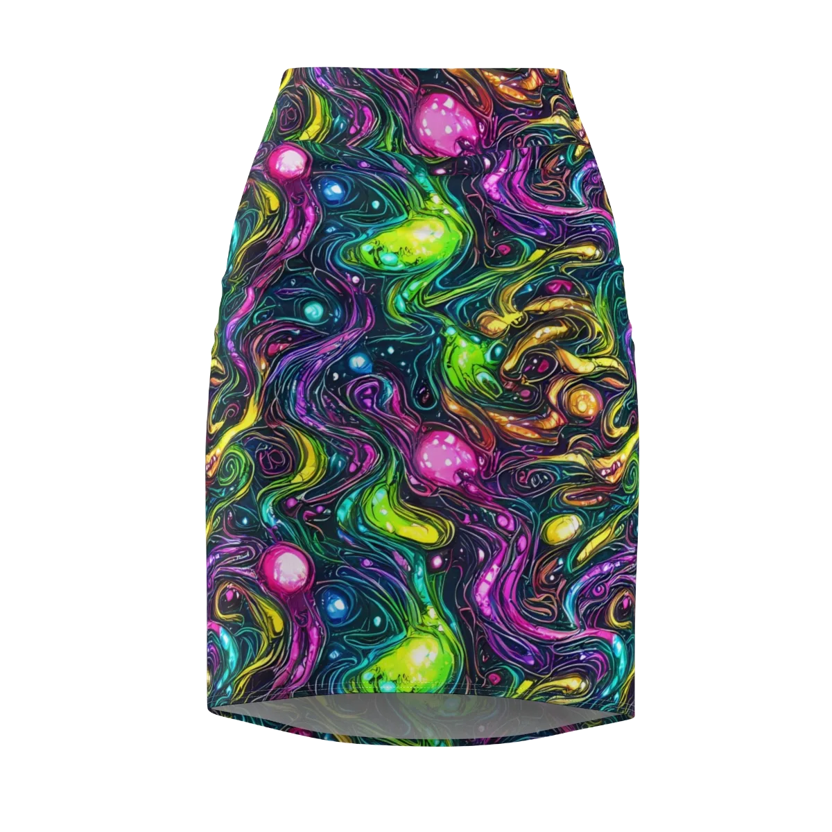 Cosmic Candy Current on Pencil Skirt — Front