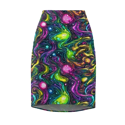 Cosmic Candy Current on a Pencil Skirt